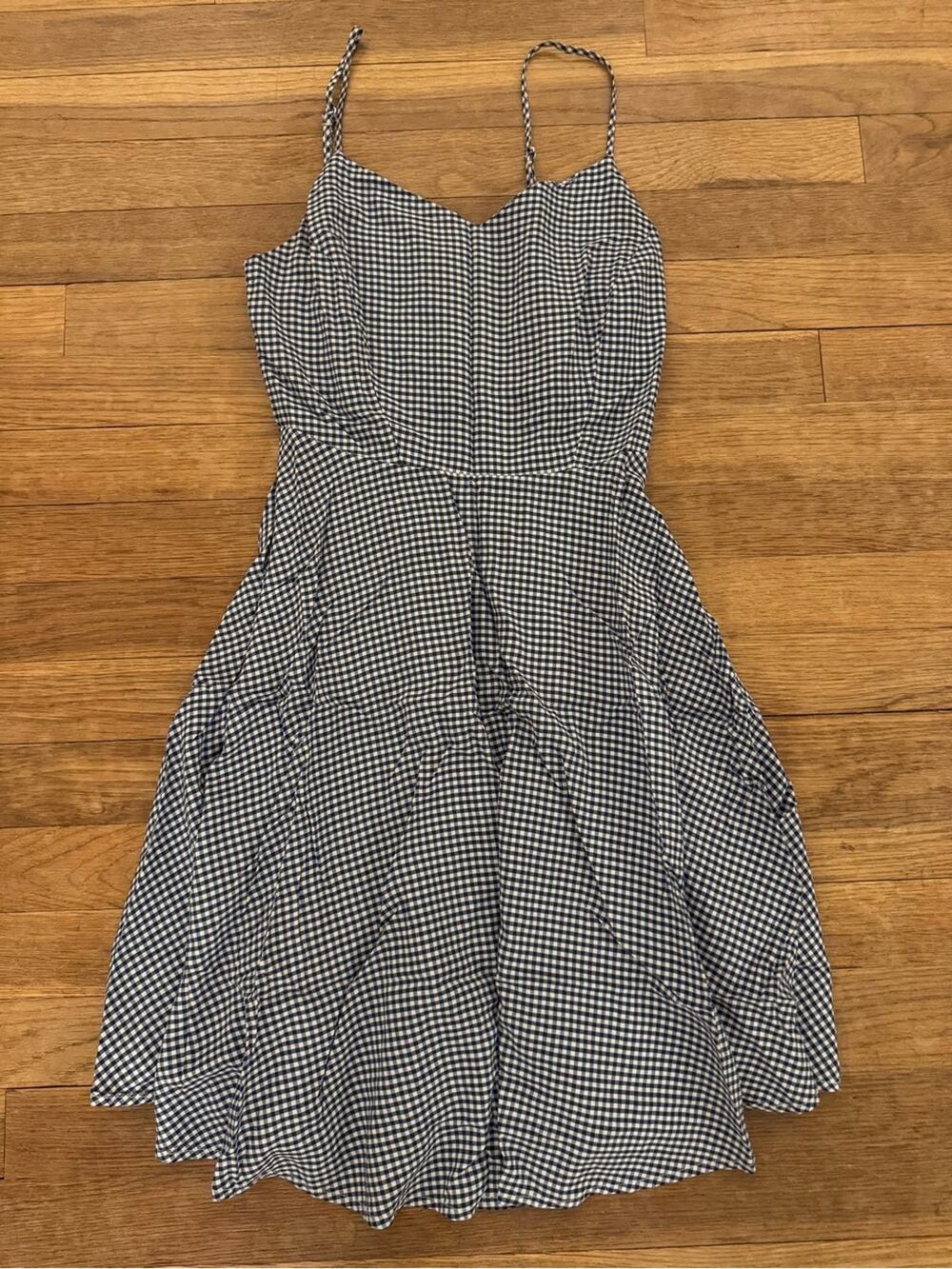 Old Navy Women's Blue White Gingham Mini Dress - Size S b24